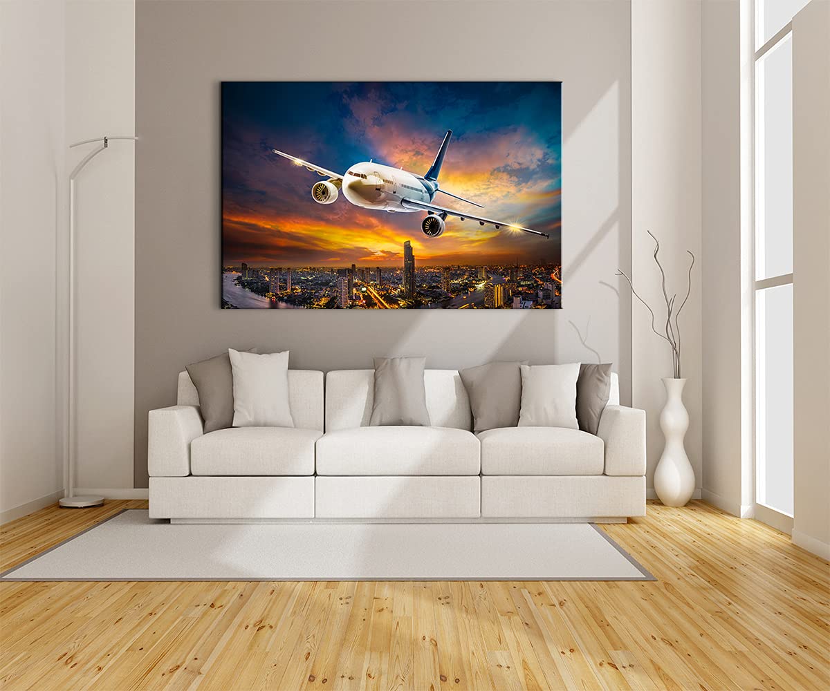 Amazon.co.jp: Mistyefly 飛行機 キャンバス ウォールアート 飛行機